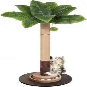 캣 스크래칭 포스트 35인치 높이의 고양이 스크래쳐 타워 걸이형 공 포함 (실내 성묘용) 사이잘삼 로프