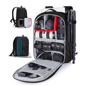 DSLR용 백스마트 카메라 가방, 사진작가용 방수 백팩, 노트북 수납공간이 있는 케이스-15.6인치 블랙