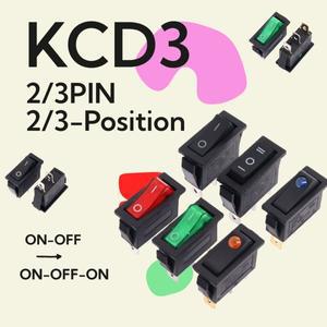 10PCS KCD3 로커 스위치 ON-OFF 16A 250V  20A AC 2단계 3핀 전기 장비 조명 포함 전원