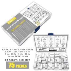 15 값 키트 5W 시멘트 저항 5% 0.1 0.22 0.33 1 2 2.2 5 10 20 330 1K 옴 R