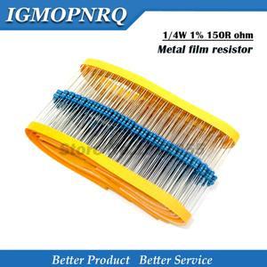 금속 필름 저항기 하이 퀄리티 14W 150R 14W-150R ohm 0.25W 1%   100PCs