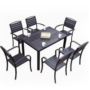 야외용 철제 테이블 세트 테라스 160x90cm 주물 6인용 탁자