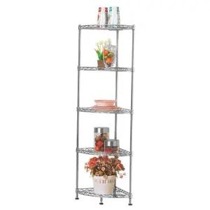 진열대 메탈코너랙 5단 코너선반 무타공선반 욕실 틈새수납장