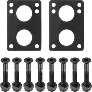 파티킬 스케이트보드 라이저 패드 나사 세트 6mm 고무 충격 상승 2팩 8개 장착 너트 크루저용 하드웨어