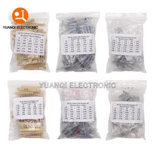 150PCS300PCS 1W 2W 3W 5W 탄소 필름 저항기 분류 키트 5% 세트 30Kinds 0.1 - 750 ohm 1K 820K DIY 구성