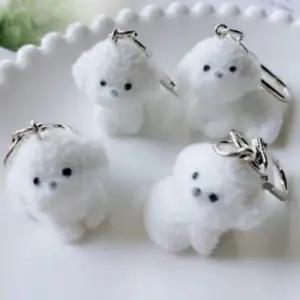 귀여운 아기 흰둥이 인형 피규어 키홀더 가방고리 키