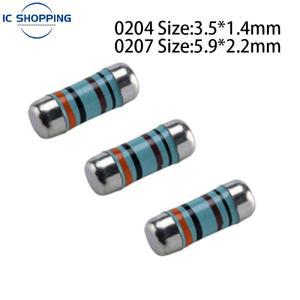 0204 컬러 링 SMD 웨이퍼 저항 원통형 1R 2R 1.5 4.7 10 22 27 Ohm 1K 2K 22K 50 개