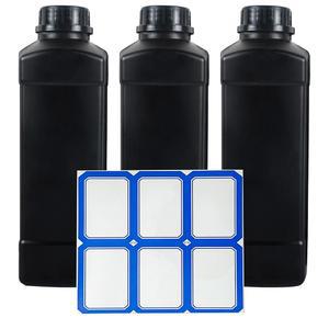 Fuyunohi 3x1L HDPE 암실 화학 저장 병 사각 액체 용기 산화 방지 필름 사진 현상 처리 장비, 검정색 라벨 포함