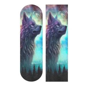 SDMKA 갤럭시 울프 스케이트보드 그립 테이프 9인치 x 33인치 버블 프리 방수 시트 미끄럼 방지 롱보드용