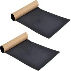 우여 2개 21 x 81cm 스케이트보드 사포 그립 테이프 미끄럼 방지 스쿠터 블랙 롱보드 덱 시트 액세서리