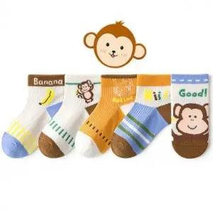 준캡 아동양말 신상 헬로몽키 중목 5족세트