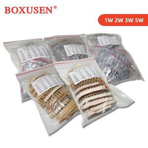 300개 150개 1W 2W 3W 5W 5% 저항기 키트 30가지 값 X 탄소 필름 0.1-750옴 세트 1k-820K 5개