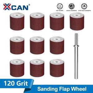 XCAN 11Pcs 샌드페이퍼 샌딩 플랩 세트 Dremel 로타리 도구 용 3mm 생크 맨드릴 120 그릿 셔터 연마 휠