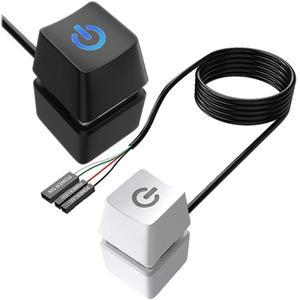 PC 확장 OnOff 사각형 버튼RGB LED 스트립 포함 게임용 데스크탑 컴퓨터 하드웨어 케이블 설치용 전원 스위