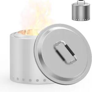 솔로 스토브 레인저용 MOASKER 파이어 피트 뚜껑 15인치 액세서리 원형 커버 2.0/1.0 핸들이 있는