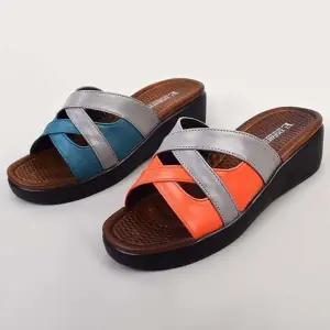 [SBG8RBS]웨지슬리퍼 미들굽 데일리 키높이 뮬 샌들