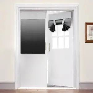 작은 주방 창문 자석을 위한 야카목 옴브레 룸 다크닝 블랙 도어 커튼 열 절연 타이업 그늘막