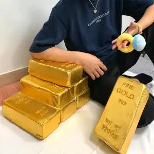 템바이템 쓸모없는 금괴 선물 쿠션 장식품 골드바 쓸데없는 웃긴 친구 선물 인형