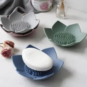 실리콘 비누받침 2개 꽃모양 비누 받침대 그릇 비누곽_24709920
