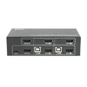 KVMHDMI 듀얼모니터 USB HDMI 컴퓨터공유기 KVM스위치2포트 4K