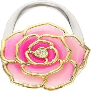 토토리티 로즈 플라워 모양 접이식 핸드백 가방 걸이식 테이블 후크 홀더(핑크) 식사 공간 장식용