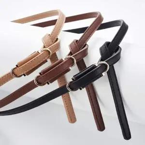 더블 슬림 얇은 가죽 벨트 허리띠 원피스 자켓 여성 여자 허리띠