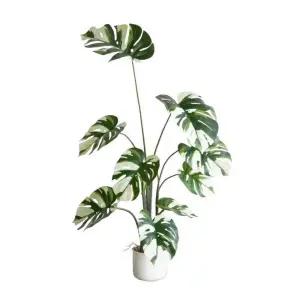 조화무늬 몬스테라 카페 인테리어 화분 인조나무 잎