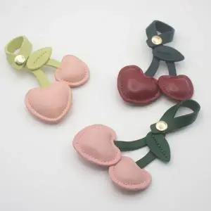 가방 키링 체리 레더 열쇠 고리