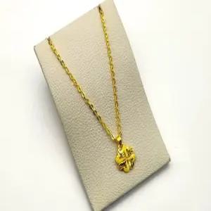 24K 순금 3돈 행운을 담은 클로버 목걸이(18K 연결고리 장식)