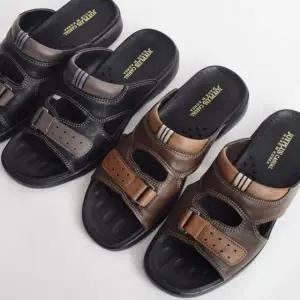 남자 슬리퍼 가죽 여름 집 단화