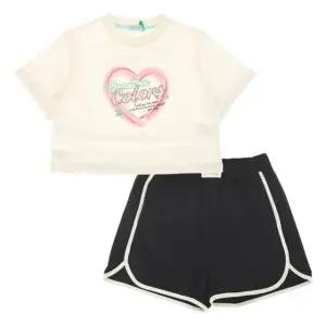 [갤러리아] 베네통키즈(26S)5부크롭T3부화섬팬츠SET(QATS17631/QAPT04631/BK)