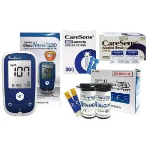 [셀러허브]글루코나비 혈당계+시험지100매+채혈침100개+알콜솜100개 검사지 측정기 D (S43617785)