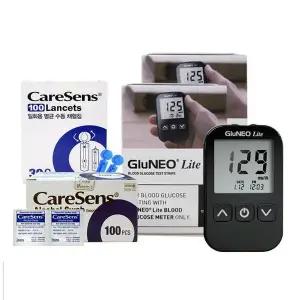 [셀러허브]D 글루네오라이트 혈당계+시험지100매+솜100+침100 (S43930198)