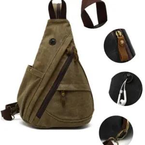 (색상 커피)메신저백 여행용 남자 가방 캔버스 다기능 크로스백