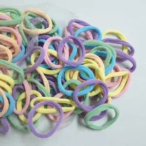 ( )무매듭 고탄력 머리끈 100개세트 대용량 헤어밴드 데일리 고무줄 묶음 선물용 정리용