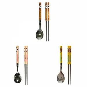 ( )캐릭터 슬림 수저 세트 랜덤 휴대용 숟가락 젓가락 도시락용 식기 세트