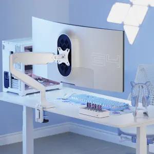 엔산마운트 HE-15 고중량 메커니컬 스프링 싱글 모니터암 모니터거치대 화이트 블랙