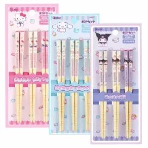 (option 헬로키티)캐릭터 나무 젓가락 16.5cm 3P 세트 어린이집 준비물 유아용 위생 젓가락