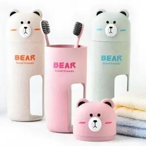 곰돌이칫솔통 휴대용 칫솔통 귀여운 곰돌이 칫솔케이스 어린이집 유치원 여행용