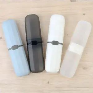휴대용칫솔통 여행용 휴대 칫솔보관 케이스 슬림 위생 파스텔 화이트 그레이 블루