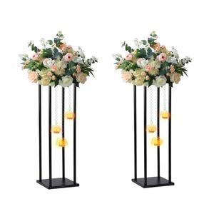 직사각형 금속 9CM 꽃병 글로브 캔들 플라워 유리 블랙 64 웨딩 홀더 2개
