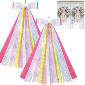 RUNNICO 부활절 새시 클립온 화환 리본 세트 번들