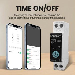 TUYA WIFI 지능 회로 차단기 전력 측정 DIN 레일 스마트 홈 LARKKEY 용 무선 원격 제어 스위치