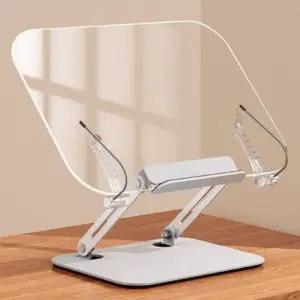 ( )데스크 SVNT-104 책상 알루미늄 투명 거치대 휴대용 노트북 독서대 받침대 사무실 겸용