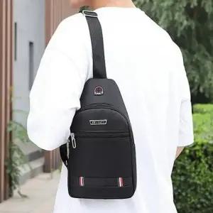 ( )남자 여행용 도난방지 크로스 슬링백 어깨 가방 블랙