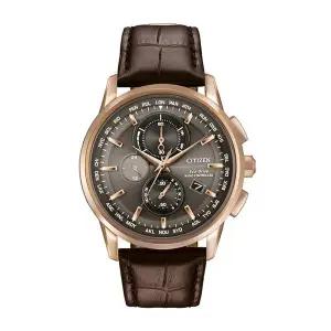 시티즌 AT8113-12H 에코드라이브 라디오컨트롤 남성 가죽 시계