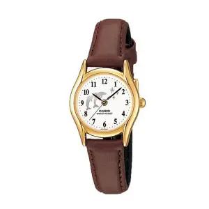 카시오 LTP-1094Q-7B9 여성 학생 클래식 아날로그 가죽 손목 시계