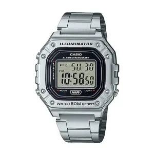 카시오 W-218HD-1A 남성 군인 스포츠 스퀘어 전자 메탈 손목 시계