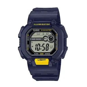 카시오 W-737H-2A 남성 군인 스포츠 전자 손목 시계