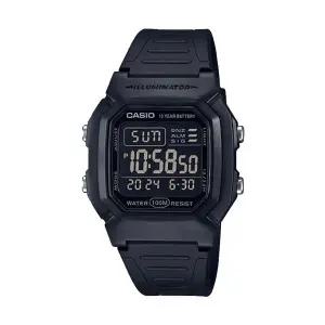 카시오 W-800H-1B 남성 군인 스포츠 스퀘어 전자 손목 시계